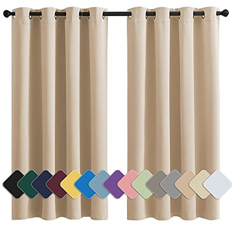 MENGH Blickdichte Vorhänge Thermovorhang lichtdicht Blickdicht Thermo Schalldämmend, für Dekoration Weihnachten Khaki 1 Stück, 90x200cm(HxB)