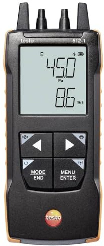 testo - 512-1 - 0563 1512 - Digitales Differenzdruckmessgerät mit App-Anbindung für den Einsatz in der Gebäudeüberwachung, der Luftströmungsmessung und anderen Anwendungen