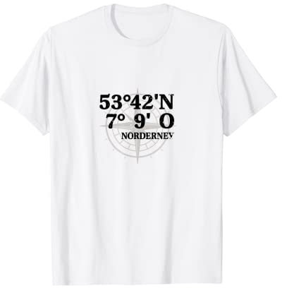 Norderney Koordinaten Souvenir Nordsee, Norderney T-Shirt