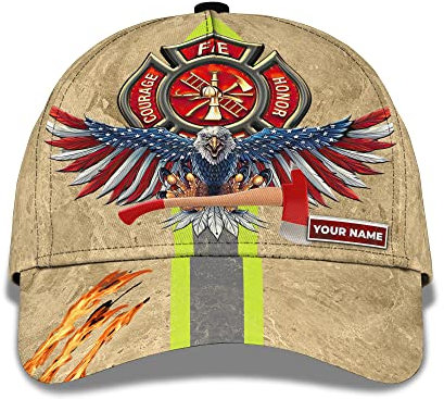 Damen Herren Baseballkappe Us Eagle Firefighter Wappen Und Axt Basecap Reine Farbe Hip-Hop-Hut Baumwolle Baseball Cap Für Sport Draussen Reisen