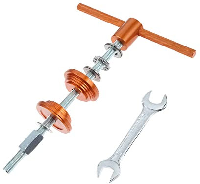 Aupoko Fahrrad-Headset-Einpresswerkzeug, Tretlager-Druck-Installationswerkzeug, Fahrrad Reparatur Zubehör Lager Installer BB Universal Installer mit Schraubenschlüssel, Orange