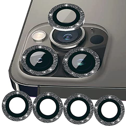 ULITIQ Kompatibel mit iphone 11/11 Pro/ 11 Pro Max/ 11 Mini Kameraschutz Bling, iphone 11 Kamera Schutz, 11 Serie Panzerglas Kamera Abdeckung Glitzer, Linse Kameraabdeckung, (Schwarz)