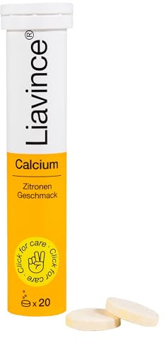 Liavince Calcium-Brausetabletten mit Zitronen-Geschmack, Vorratspackung mit 240 Brausetabletten, Erhaltung von Knochen & Zähnen, Ohne Zuckerzusatz, Gluten-, Laktosefrei, Ohne tierische Bestandteile
