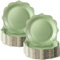 Mifoci 100 Pcs Sage Green Paper Plates 9 Inches Scalloped Edge Disposable Serving Tray Dessert Platters for Wedding Birthday Party Baby Shower Bridal Supply
