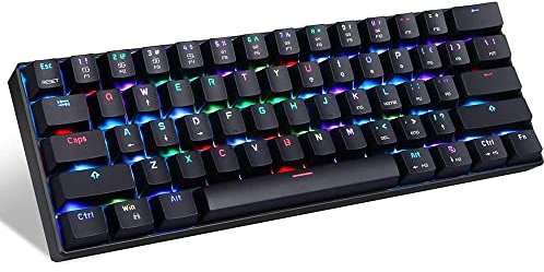 HUIOP CK61 RGB Clavier de Jeu mécanique OUTMU Bleu Commutateur Clavier 61 Touches Anti-fantômes avec rétro-éclairage pour Le Jeu Noir,Clavier de Jeu mécanique