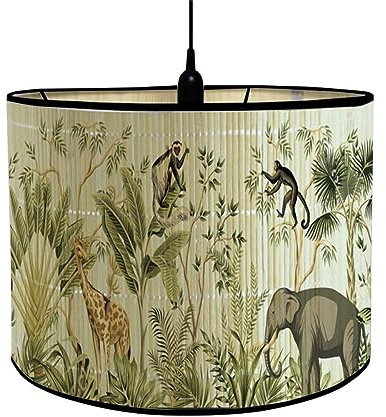 FANSU Lampenschirm fuir Tischlampe,Klassisch Lampenschirm Hängelampe Lampenabdeckung für Stehlampe Tischlampe Deckenleuchte Wohnzimmer Moderner Deko (30 * 20cm,Elefant)
