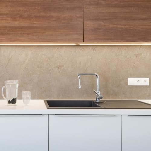 CREARREDA Küchenrückwand Selbstklebend Made in Italy Einfache Anwendung Spritzschutz aus PVC Wasserbeständig und Langlebig.
