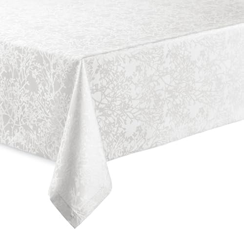 Hochwertige Tischdecke mit Saumrand Harmony Weiß Eckig 130 x 220 cm pflegeleicht