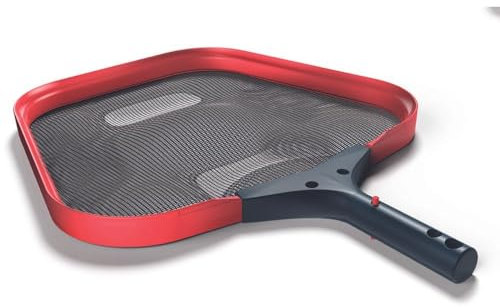 Sunik® Pool Kescher, Laubkescher mit flachen Netz, ideal für Oberflächliche Verschmutzungen - Aluminiumrahmen, feinmaschiges Netz - für Poolreinigung von Aufstellbecken, Pools, Whirlpools & Teich