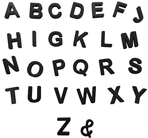 MINGZHE 124 Stück Magnetische Buchstaben, Dekorative Magnetische Eva-Alphabet-Buchstaben, Großbuchstaben, ABC-Magnete für Kühlschrank, Lehrmittel für Rechtschreibung und Lernen(Schwarz)