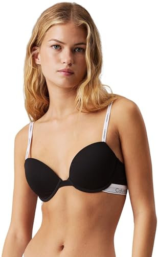 Calvin Klein Women’s Lightly Lined Stretch Demi Cup Bra, Black (Black), 38C