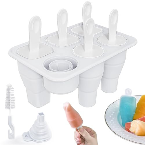 Moules à Glace en Silicone, Moule à Crème Glacée Sans BPA, Réutilisables, Moule à Crème Glacée Pliables avec Bâtonnets, Moules à Sucette Glacée pour Enfants Adultes DIY Moule à Glace