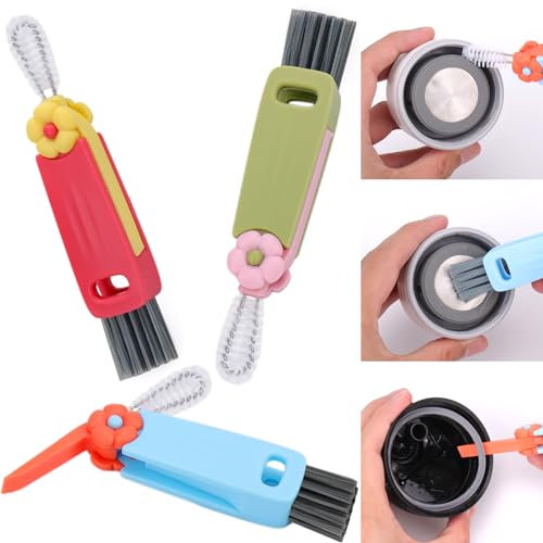 XANGNIER 3-in-1 Multi-Functional Cup Lid Crevice Cleaning Brush Set - 3 Pack Water Bottle Cleaner Tool for Stanley/YETI Tumbler, Kitchen Gadgets