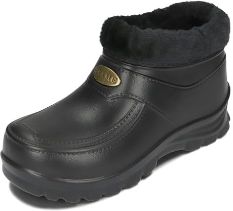 PLAME Unisex Stivali di Gomma Foderati Stivali di Gomma da Uomo Stivali in EVA Stivali da Pioggia Calda 36-46 EU (Onice, Sistema Taglie Calzature EU, Adulto, Numero, Media, 43)