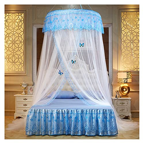 Betthimmel-Moskitonetz für Bett mit großem hängendem Queen-Himmelbett-Vorhangnetz für oder Erwachsene (Farbe: Weiß)