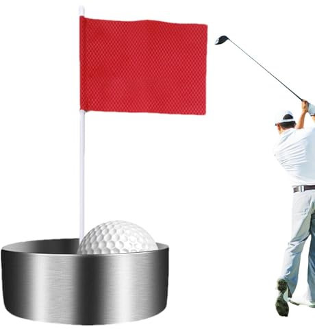 Golflöcher, Putting-Löcher – Golf-Putting-Löcher mit Flaggen | Golf-Trainingshilfen, Edelstahl-Golflöcher für Kinder und Erwachsene, Putting-Trainingsloch-Set für drinnen und draußen