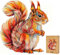 Lubiwood Niedliches Eichhörnchen Holzpuzzle in Tierform (24 x 24 cm) - Fördert die Intelligenz & geistige Kraft - Inklusive Geschenkbox aus Holz - Perfekt für Erwachsene