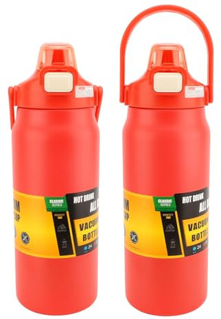 Bewinner Botella de Agua Aislada de 1500 Ml con Tapa de Pajita - Botellas de Agua de Acero Inoxidable 304 con Boca Ancha, Botella de Agua para Hombres, Mujeres, Gimnasio, Fitness, Oficina