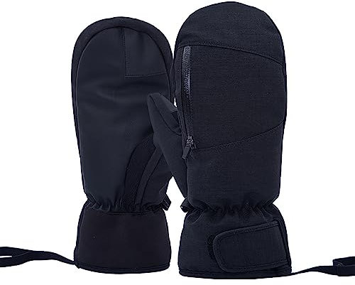 carotoe Skihandschuhe für Herren und Damen, atmungsaktiv, mit Tasche, Touchscreen, Thermo-Handschuhe, dicke Handschuhe für den Außenbereich