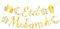 ALEGRE® Eid Mubarak Girlande, Ramadan Deko Banner, Gold Glitzerndes Ramadan Kareem Banner, Islamische Dekoration für Eid Festival Party