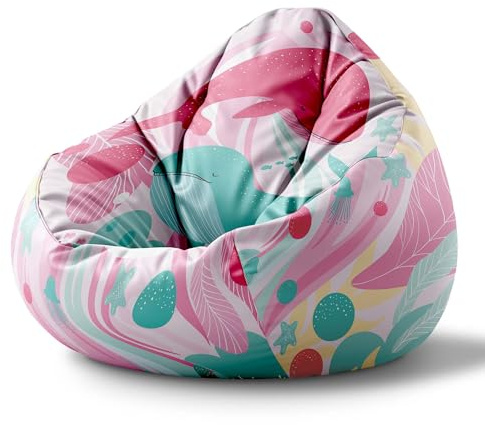 DreamRoots Sitzsack Kinder Bean Bag, Wave, Gr. S | Sitzkissen Kinder Boden, Kinderzimmer Möbel, Sitzsäcke fürs Kinderzimmer, mit Füllung