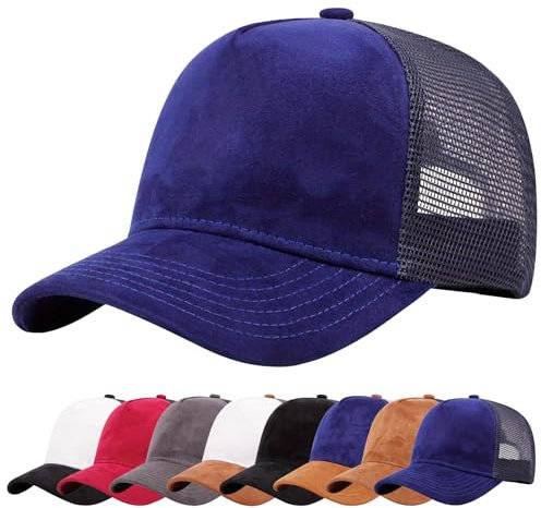 Enwokran Baseballkappe Herren Einstellbare Masche Rückseite Baseball Hut Sommerhut Sonnenhut Sportlicher Draußen Kappen Hüte Verstellbar Sonnenschutz Trucker Basecap (Saphir)