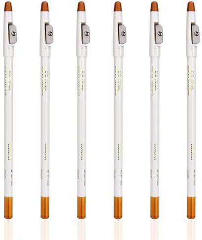 Barber Pencil,6PCS White Professional Beard Pencil,Mens Beard Pen with Built-in Sharpener,Barber Pencils for Beard Shape Accessories,Beard Pencil Filler for Men