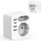 Adattatore Presa Americana,3 USB A e 1 USB C Presa Americana Adattatore Italiana, Adattatore Presa USA With European Plug,Adattatore Tipo B Per L'Uso In United States,Canada,Mexico,Tailandia