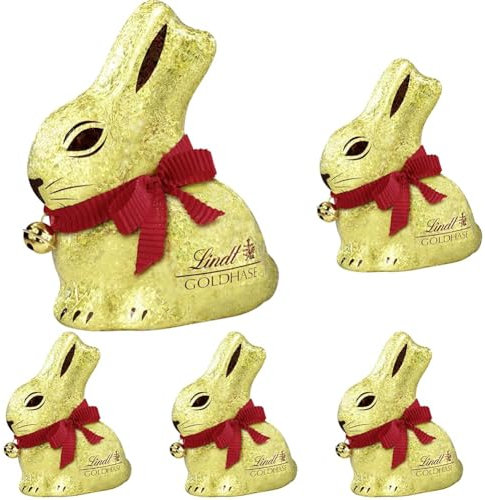 Lindt Schokolade GOLDHASE Glamour Edition Gold | 100 g GOLDHASE | Premium Vollmilch-Schokolade in Hasenform zu Ostern | Osterschokolade | Schokoladengeschenk | Schokoladenhase | Osterhase