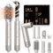 Pro Air Brush Styler 7 en 1 Brosse Soufflante Sèche-cheveux Ionique Haute Vitesse 110,000RPM avec 7 Accessoires de Coiffure Brosse Chauffante Brushing Ensemble de Brosses à Air Chaud, Champagne-doré