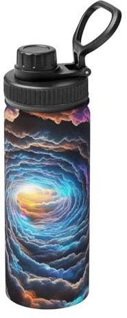 Dream Cloud Sea - Botellas de agua UV para mujeres y hombres, botella de agua térmica de acero inoxidable con aislamiento térmico a prueba de fugas para gimnasio y trabajo al aire libre