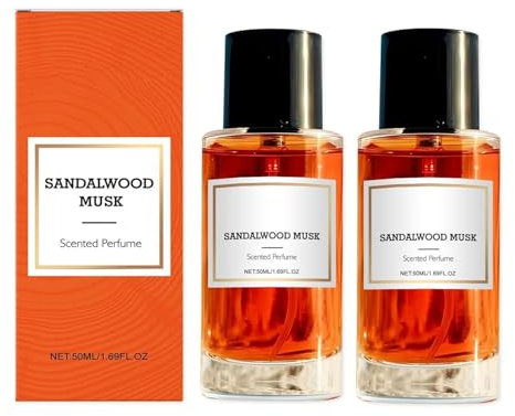 Sandal Musk Parfüm Herren & Damen Alpha Sandelholz Ätherisches Öl Duft Parfum Sandalwood Musk Scented Perfume Women Parfüm Bodyspray Parfümöl Eau de Toilette Spray Extrait de Parfum Geschenke 50ml*2