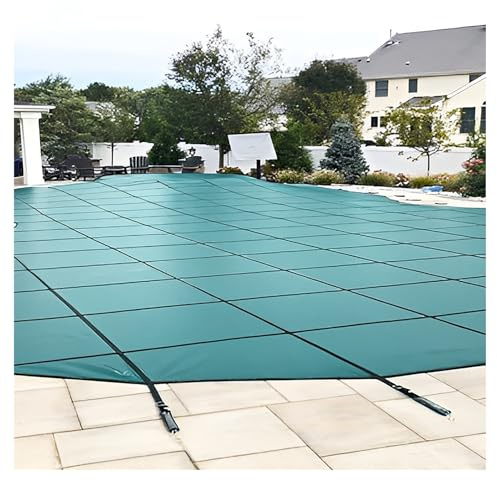 ERRULAN Heavy Duty Round Pool Covers for Inground Pools, Customizable Mesh Winter In Ground Swimming Pool Cover, Triple Stitched/Reinforced Edges/Thicken Mesh(Concrete floor,8ft/2.4m)