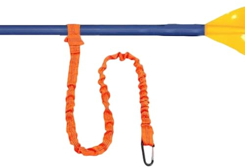 Elastischer Paddelgurt für Kajak, 1,5 m | Paddelleine mit | Reflektierende Sicherheitsschlaufe für Board Camping Kanu Wandern