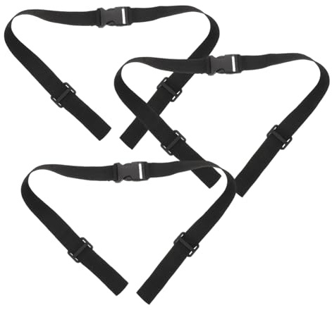 Verstellbarer Outdoor Brustgurt mit Schnalle, 3 Stück Schwarz | Schnellverschluss, Sichere Fixierung, Kunststoff und Polyester, für Trekking und Tägliche Outdoor Aktivitäten