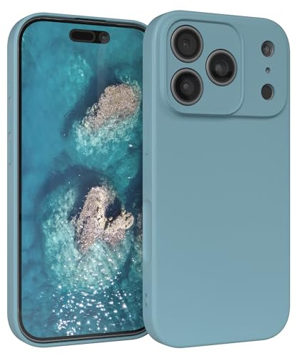 EAZY CASE - Silikonhülle für iPhone 17 Pro Hülle Silikon Case Blau Grün weich stoßfeste Handyhülle Schutzhülle mit Kameraschutz Dünn Premium Schutz Cover TPU Phone Bumper in Blaugrün Matt