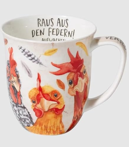 Kaffeebecher Verrückte Hühner, Kaffeetasse Tassen Henkelbecher Huhn Hahn