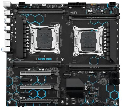 Carte Mere pc Fit for Machinist X99 MD8 Carte mère Double CPU E-ATX Prise en Charge du processeur Xeon LGA 2011-3 8 emplacements DDR4 USB3.0 SATA3 NVME M.2