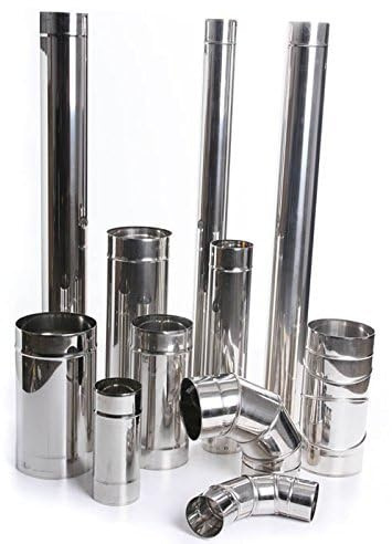 rg-vertrieb Edelstahl Kaminrohr Ø 140 mm (Länge: 1000mm) – Ofenrohr Abgasrohr Säurebeständig 1.4404 – Rauchrohr Schornstein Sanierung