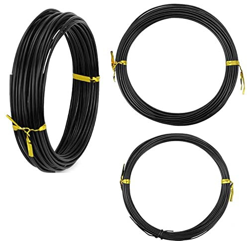 DECARETA 3 Stücke Aluminiumdraht Training Kabel für Bonsai Baum, Größen 1.0/1.5/2.0 mm (Je Stücke 10m)