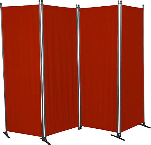 Angerer Freizeitmöbel GmbH Paravent - Raumteiler & Raumtrenner Sichtschutz - Outdoor Paravent für Windschutz & Schatten auf Balkon (4-teilig, PE Bordeaux)