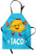 ABAKUHAUS Mexikaner Kochschürze, Tanzen Lustige Taco Smiling Face und Maracas Childish Icon Cartoon, Höhenverstellbar Klare Farben ohne verblassen, Blau Gelb