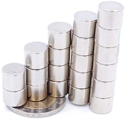 Brudazon | 25 Mini Scheiben-Magnete 10x8mm | N52 stärkste Stufe - Neodym-Magnete ultrastark | Power-Magnet für Modellbau, Foto, Whiteboard, Pinnwand, Kühlschrank, Basteln | Magnetscheibe extra stark