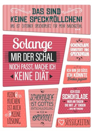 Süßigkeiten Kühlschrankmagnete 8er Set mit Thema Schokolade und Zucker Kuchen