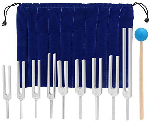 Stimmgabel-Werkzeugsatz für die Klangheilungstherapie - 9 Stück 174/285/396/417/528/639/741/852/963 Hz, geeignet für Schallprüfungen