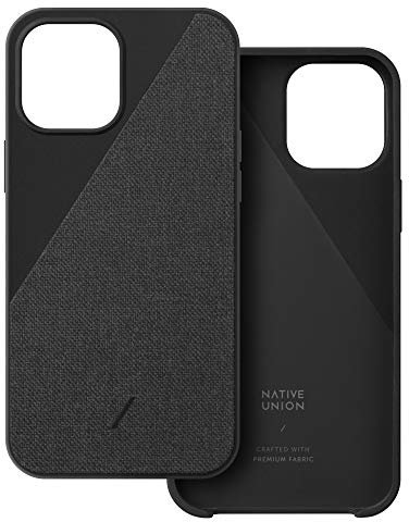 Native Union CLIC Segeltuchhülle für iPhone 12 Pro Max - Cover aus Hochwertigem Gewebe - Kompatibel mit iPhone 12 Pro Max (Schwarz)