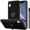 cadorabo Coque Compatible avec Apple iPhone XR en Liquid Black - Etui pour Téléphone Portable en Silicone TPU Souple avec Anneau - Coque en Silicone Ultra Slim Soft Back Cover Case Bumper