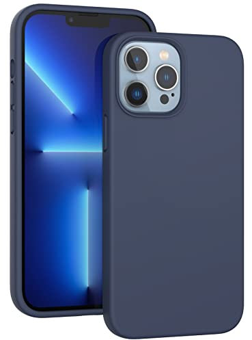 ARSUNOVO Compatible with iPhone 13 Pro Case 6.1 inch, [Shockproof][Anti-Scratch] Slim Liquid Silicone Case Protective Bumper Rubber Gel Cover for iPhone 13 Pro 6.1(Midnight Blue)