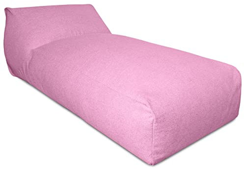 Deshome - Sitzsack für den Garten, Chaise Longue abnehmbar für den Außenbereich 180x90 cm - Bean Bag Chair, Outdoor-Sitzsack mit Polsterung Pouf Puff Design Mauve
