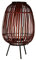 KHG Windlicht 45 cm in rot aus Bambus/Metall, mit Glaseinsatz, Kerzenständer, Kerzenhalter, Outdoor und Indoor, Deko, für Wohnzimmer, Balkon, Terrasse, Garten usw.